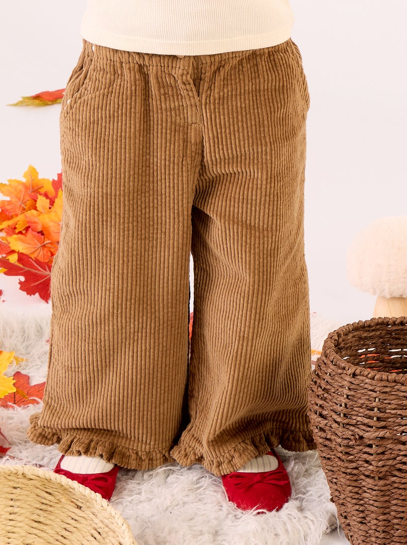 2-delige set - T-shirt + fluwelen pantalon Wit - Kiabi
