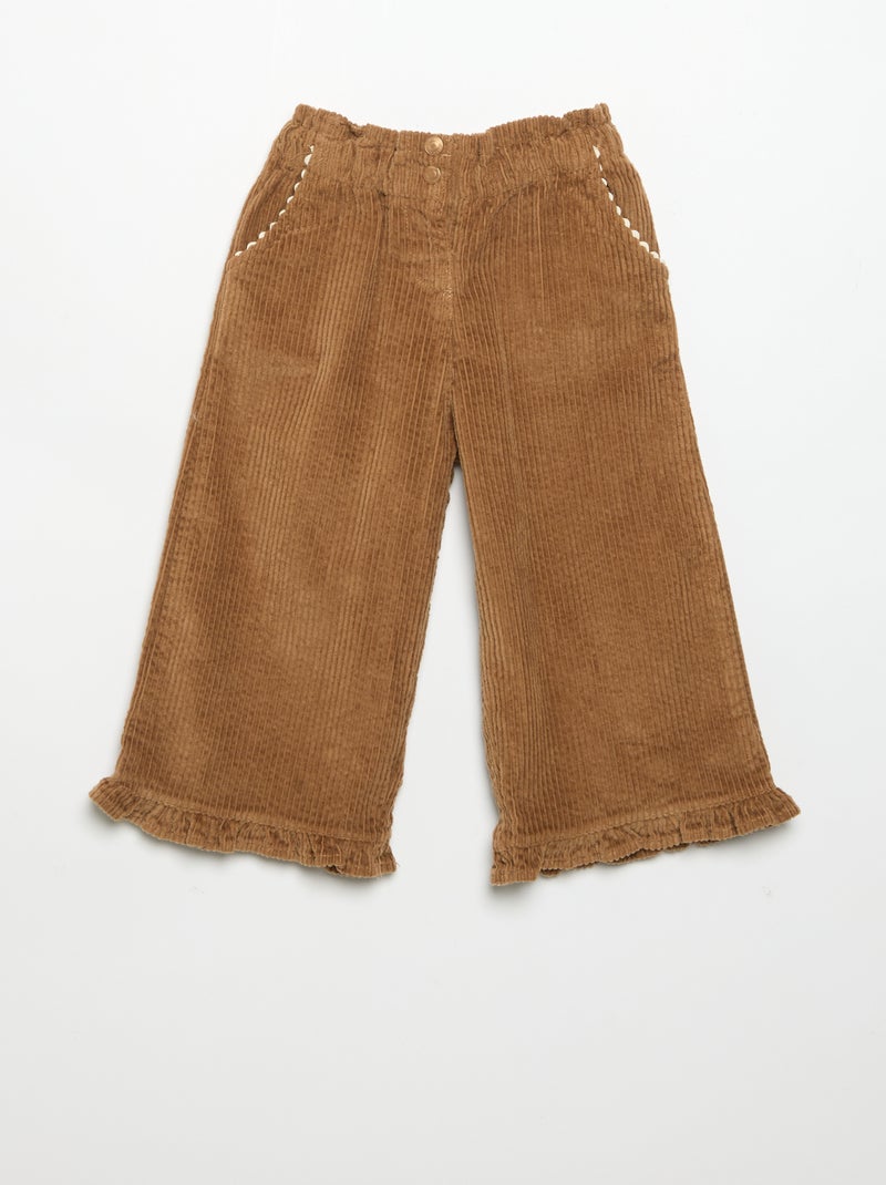 2-delige set - T-shirt + fluwelen pantalon Wit - Kiabi