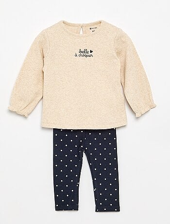 2-delige set - T-shirt met lange mouwen + legging
