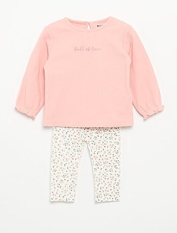 2-delige set - T-shirt met lange mouwen + legging