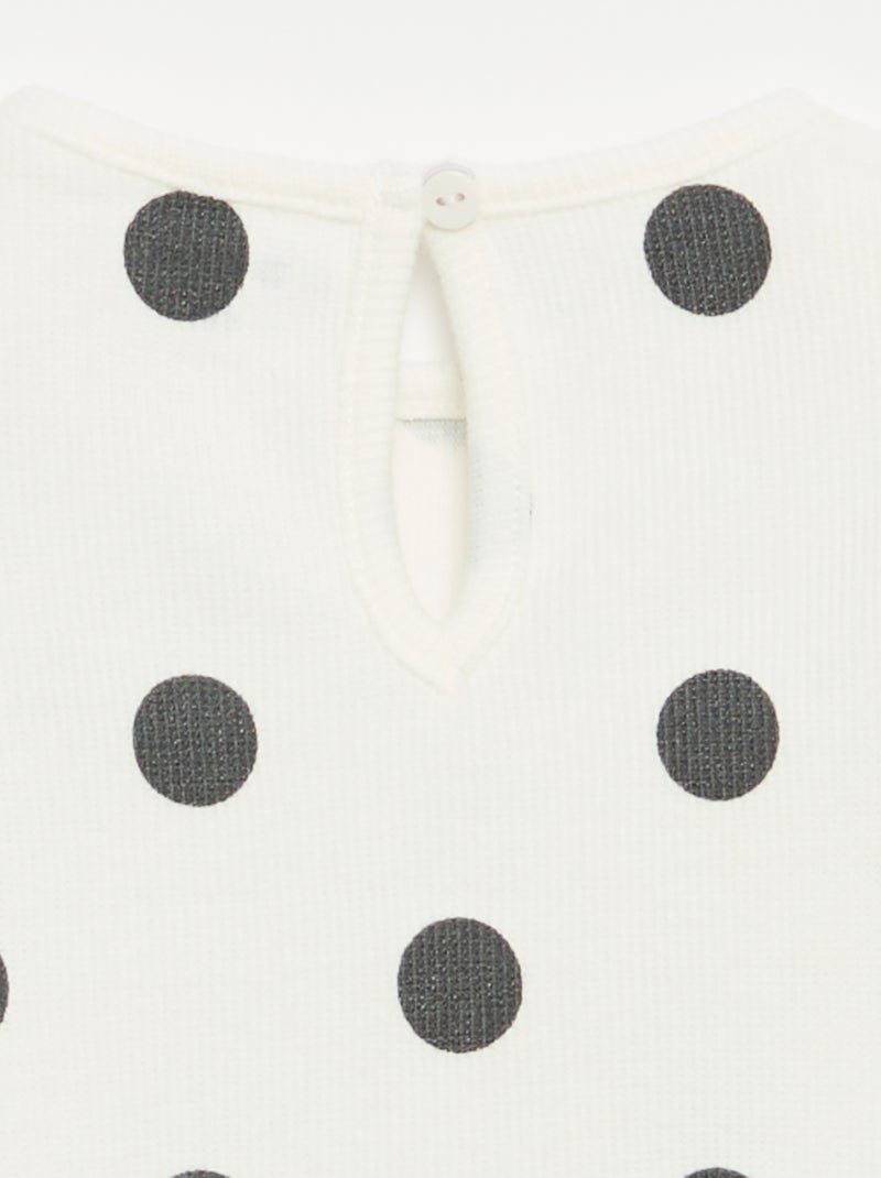 2-delige set - T-shirt met lange mouwen + legging Wit - Kiabi