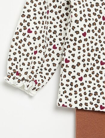 2-delige set - T-shirt met lange mouwen + legging
