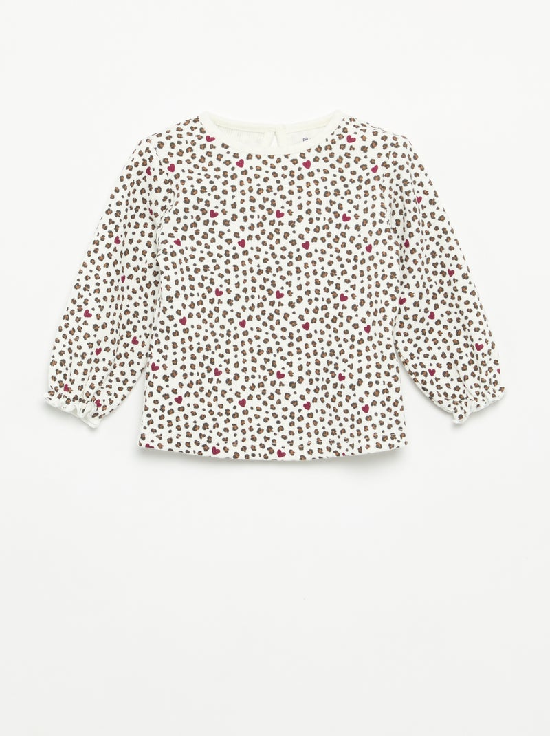 2-delige set - T-shirt met lange mouwen + legging Wit - Kiabi