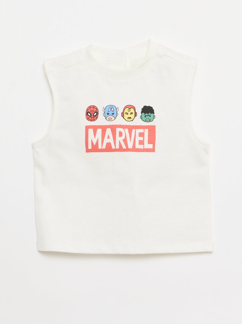 2-delige set: débardeur + short 'Marvel' Wit - Kiabi