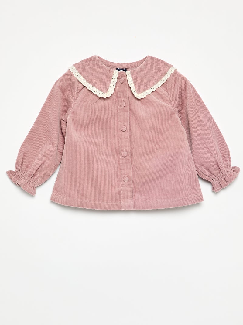 2-delige set: fluwelen blouse + legging Rose - Kiabi