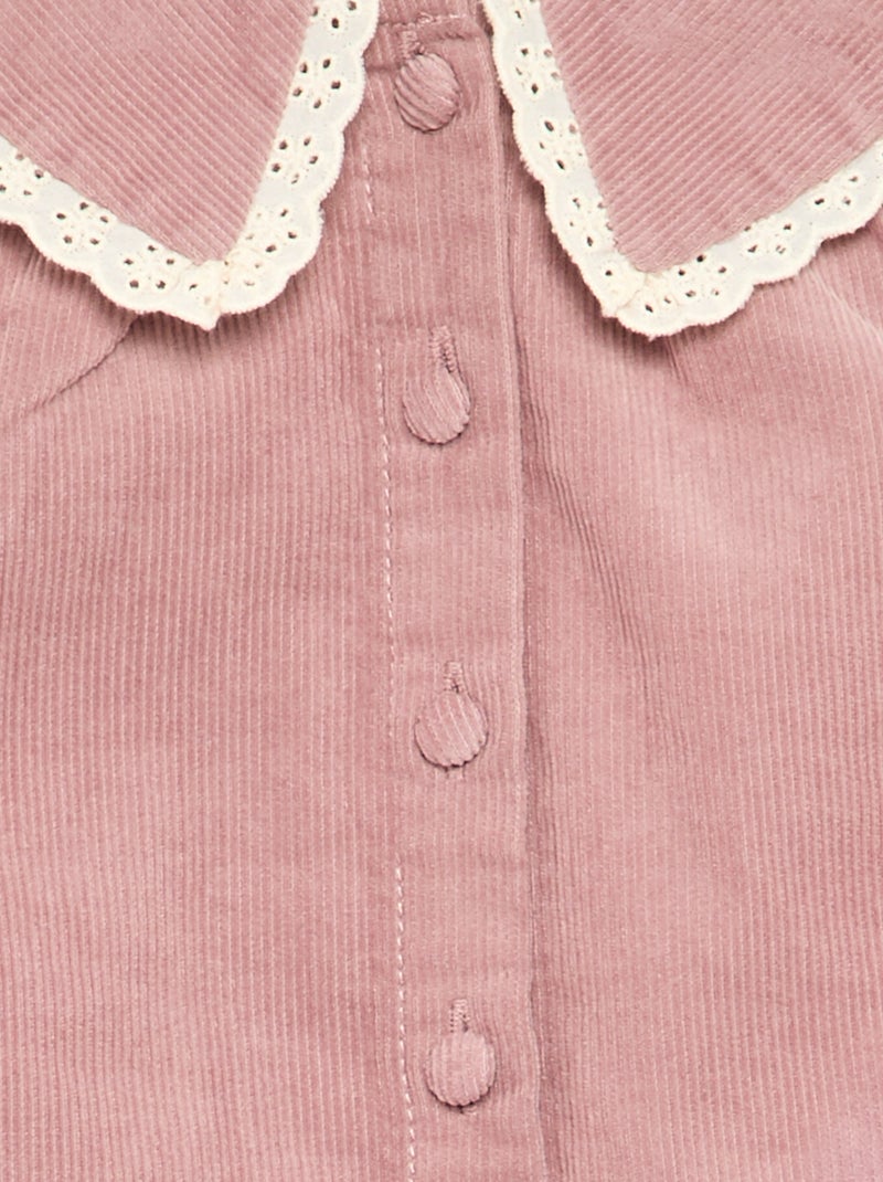 2-delige set: fluwelen blouse + legging Rose - Kiabi