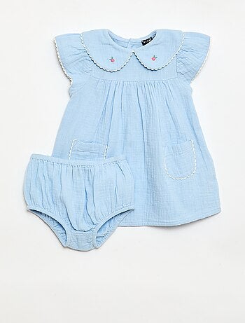 2-delige set: jurk met korte mouwen + slip