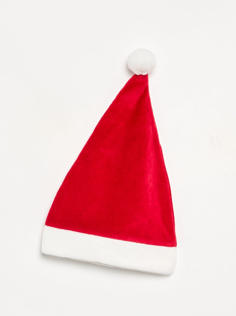 2-delige set 'Kerst' van fluweel - slaappakje + muts Rood - Kiabi