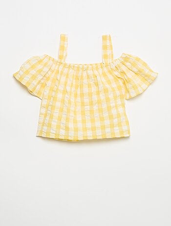 2-delige set met blouse en short met ruches