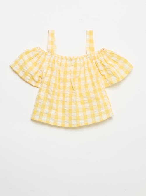 2-delige set met blouse en short met ruches - Kiabi