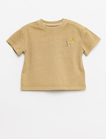 2-delige set met geborduurd T-shirt + short