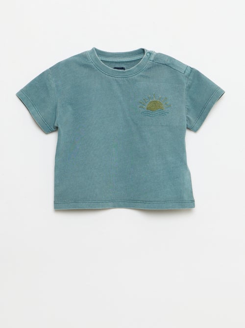 2-delige set met geborduurd T-shirt + short - Kiabi