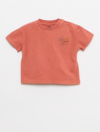 2-delige set met geborduurd T-shirt + short