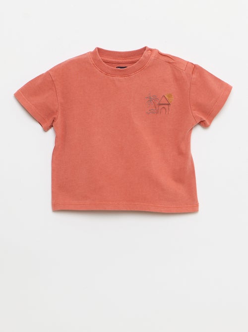 2-delige set met geborduurd T-shirt + short - Kiabi
