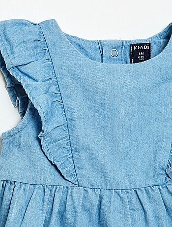 2-delige set met jurk en broekje van denim