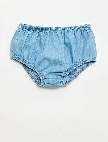 2-delige set met jurk en broekje van denim