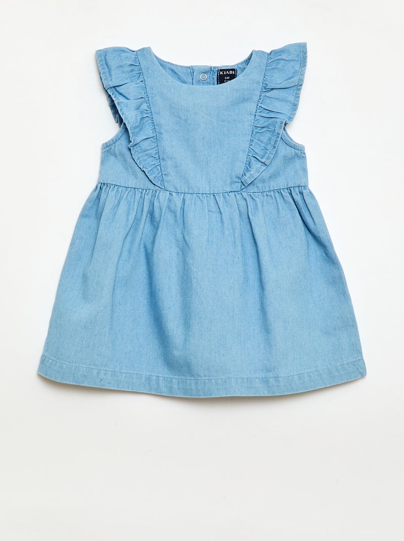 2-delige set met jurk en broekje van denim Blauw - Kiabi