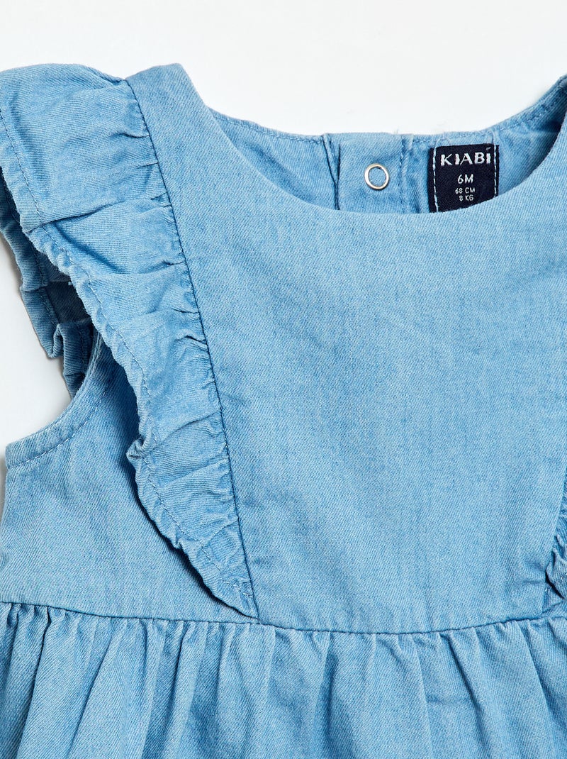 2-delige set met jurk en broekje van denim Blauw - Kiabi