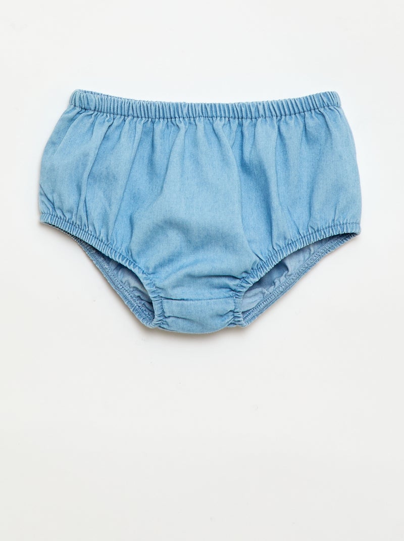 2-delige set met jurk en broekje van denim Blauw - Kiabi