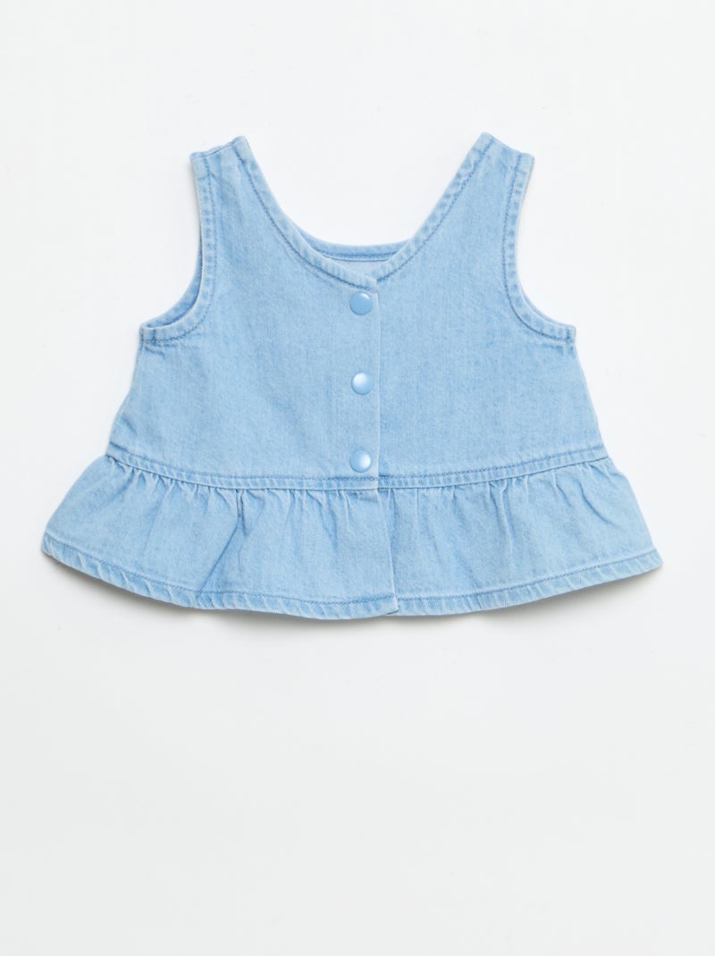 2-delige set met short en T-shirt van denim Blauw - Kiabi