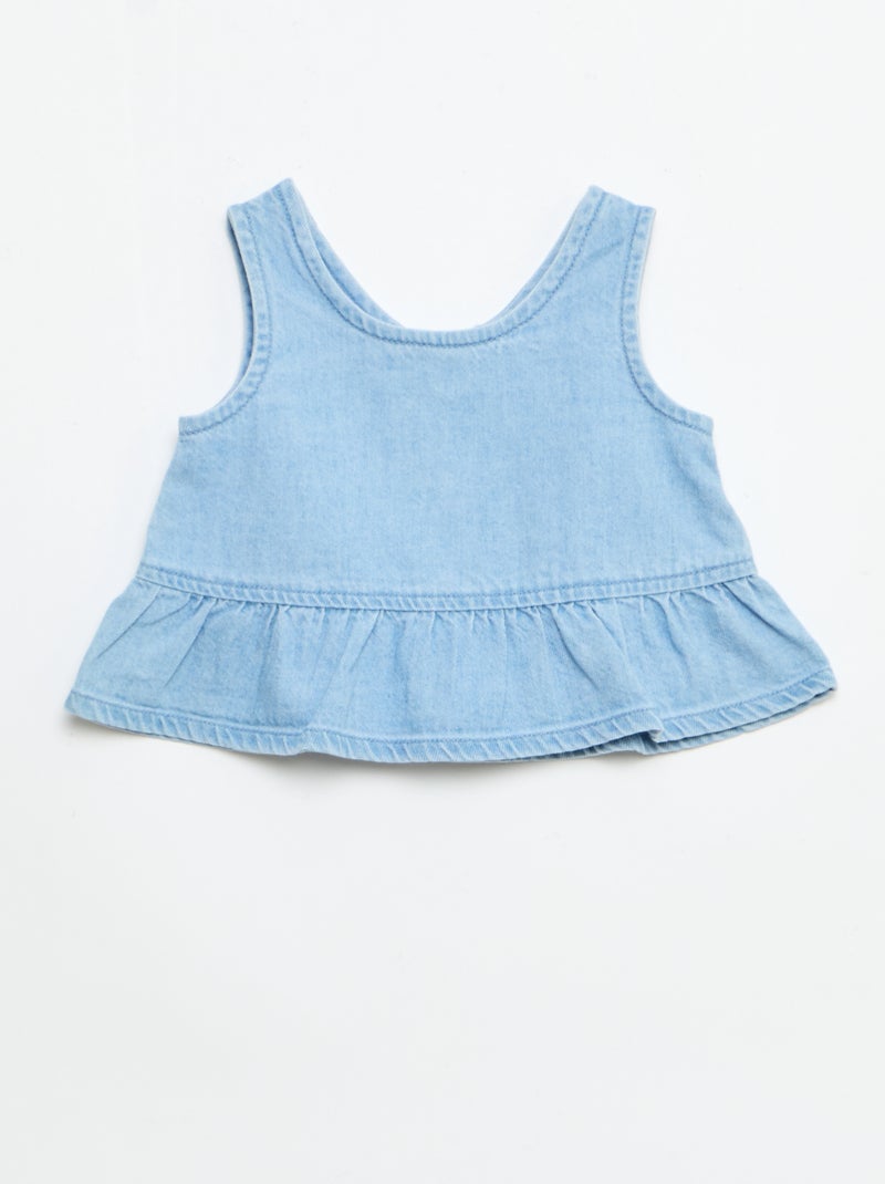 2-delige set met short en T-shirt van denim Blauw - Kiabi