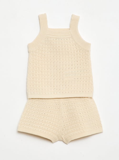 2-delige set met short en T-shirt van haakwerk - Kiabi