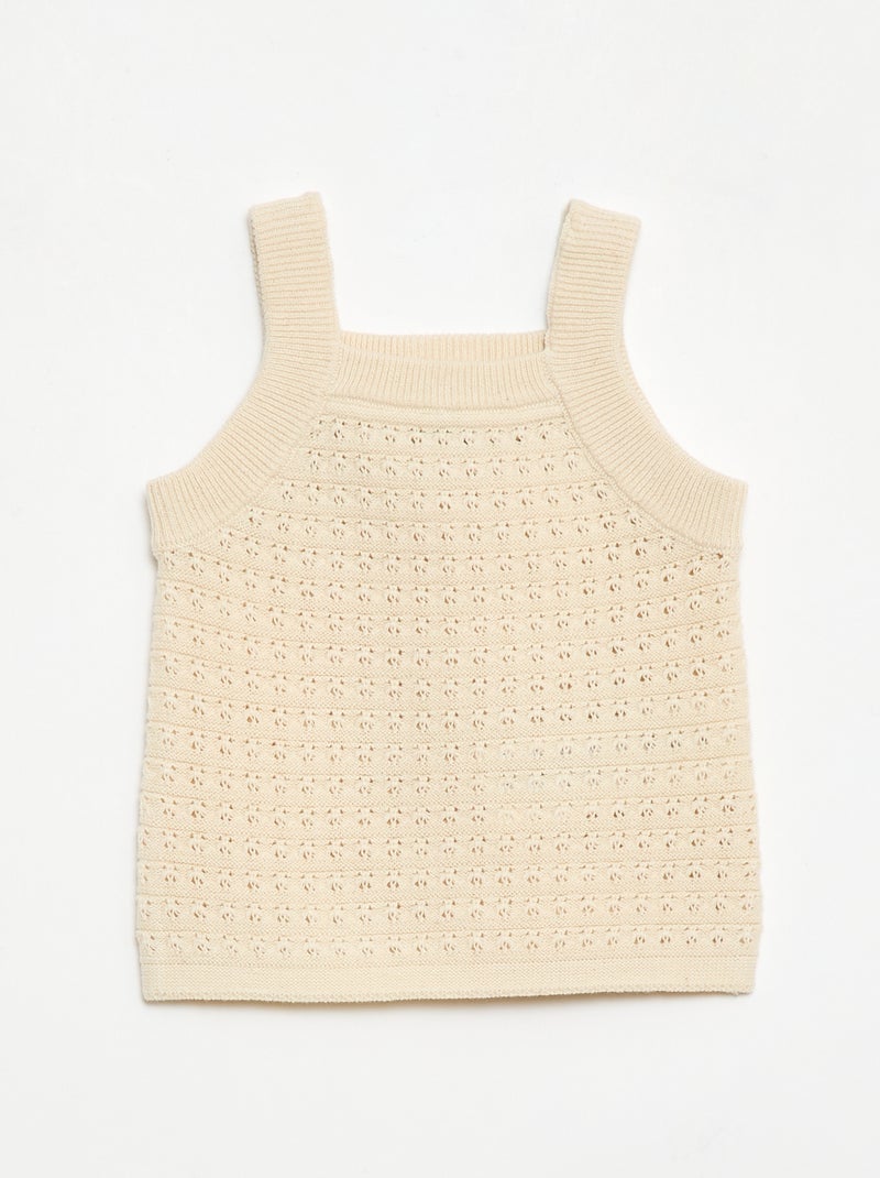 2-delige set met short en T-shirt van haakwerk Wit - Kiabi