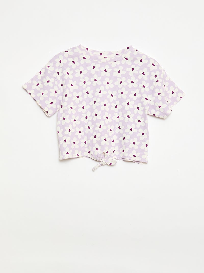 2-delige set met T-shirt en flare broek Lila - Kiabi