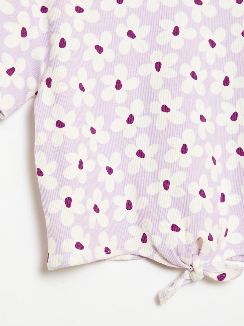 2-delige set met T-shirt en flare broek Lila - Kiabi