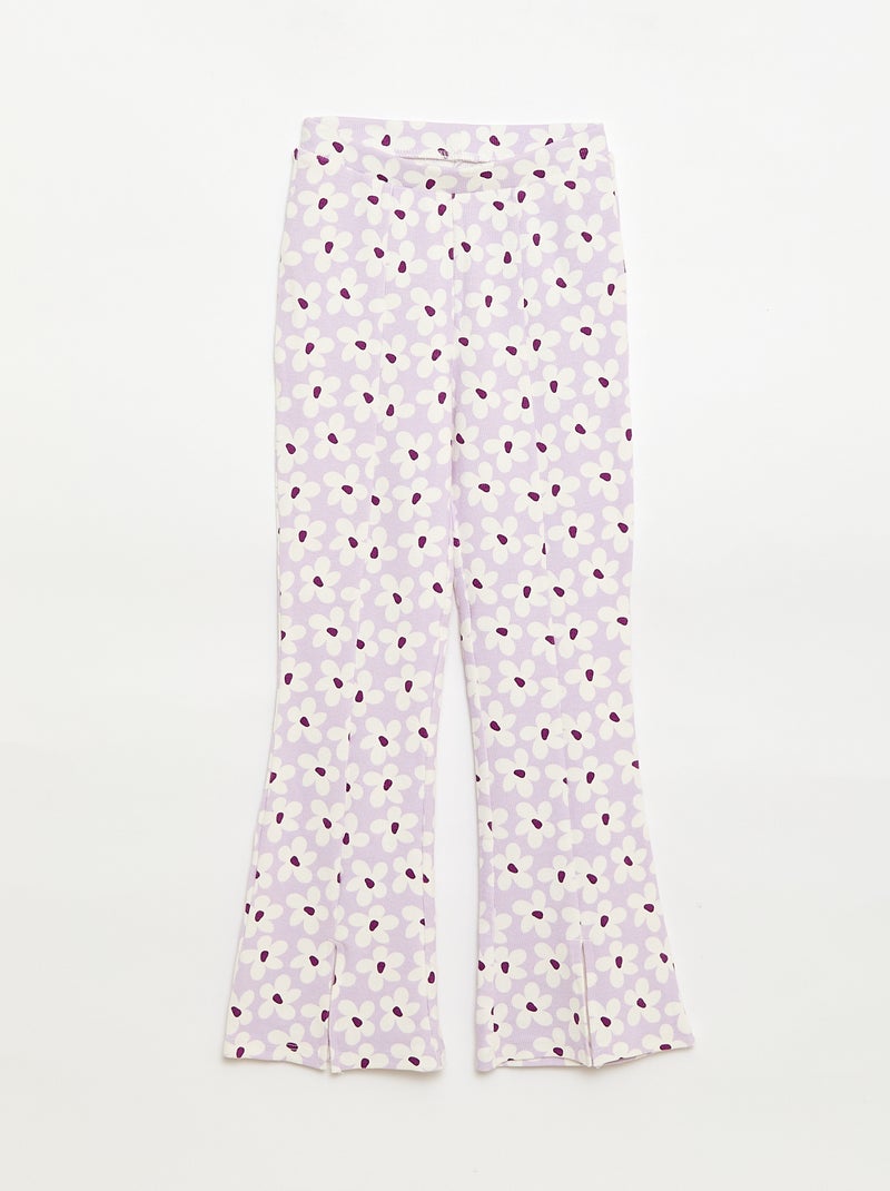 2-delige set met T-shirt en flare broek Lila - Kiabi