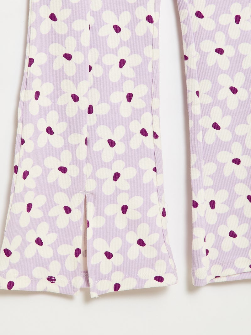 2-delige set met T-shirt en flare broek Lila - Kiabi