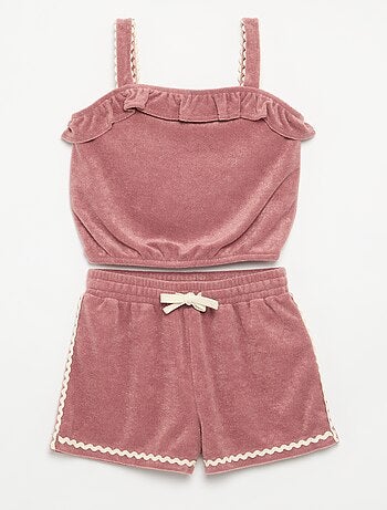 2-delige set met tanktop en short van badstof