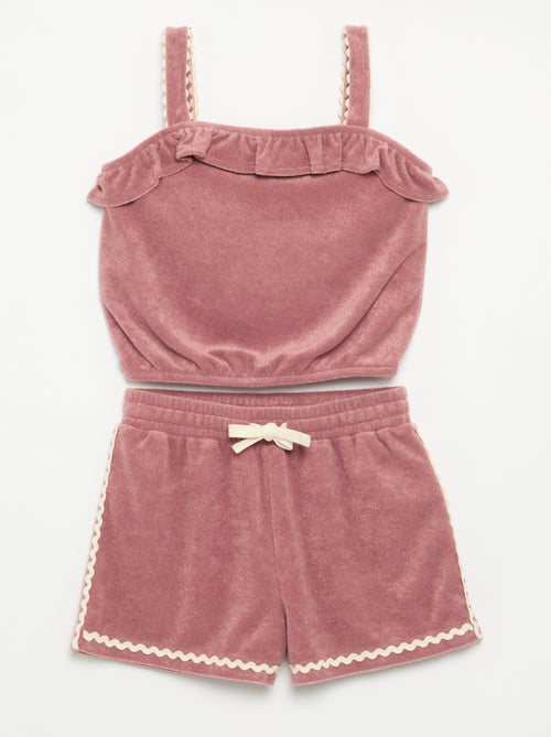 2-delige set met tanktop en short van badstof - Kiabi