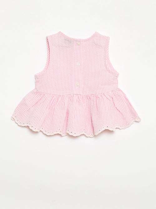 2-delige set met Vichyblouse en -broek - Kiabi