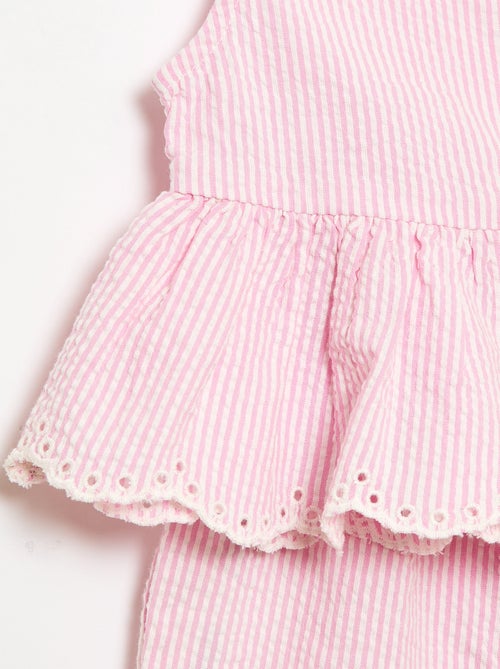 2-delige set met Vichyblouse en -broek - Kiabi