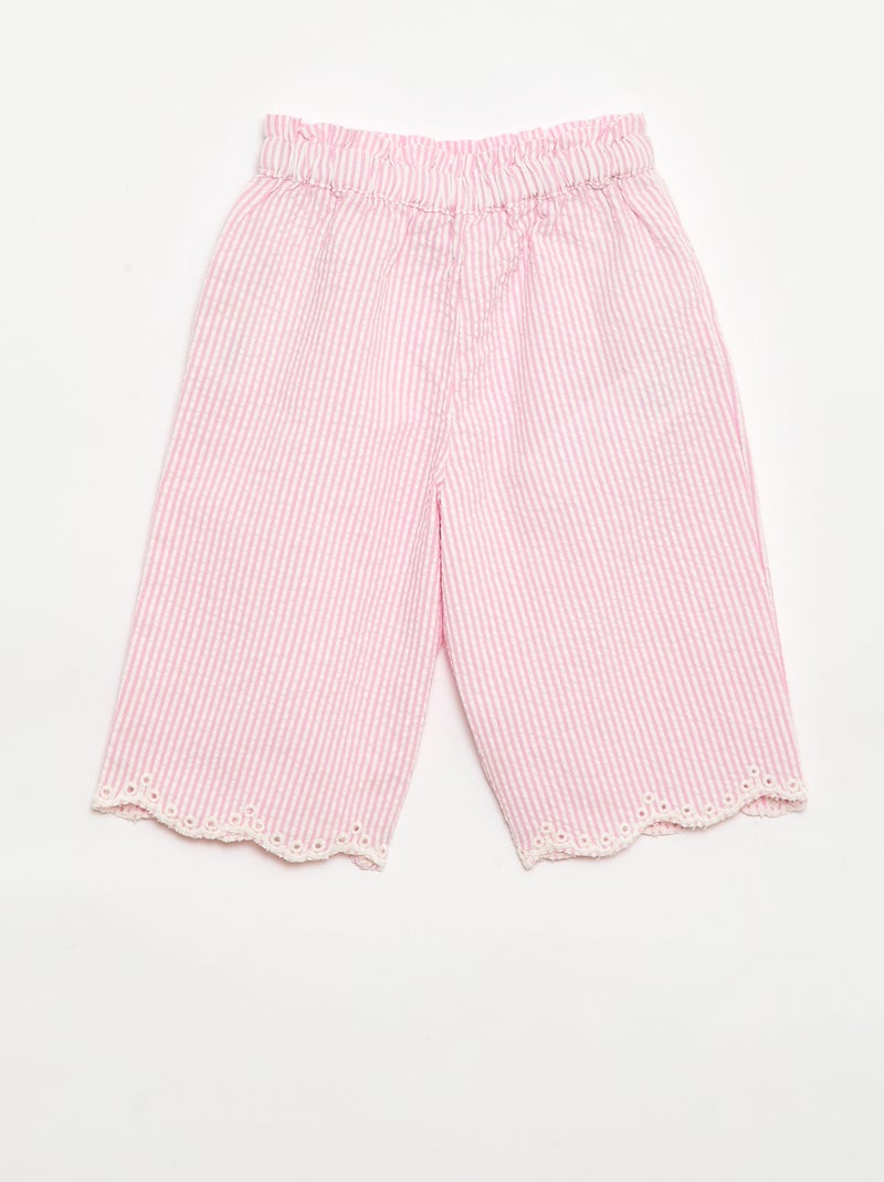 2-delige set met Vichyblouse en -broek Rose - Kiabi