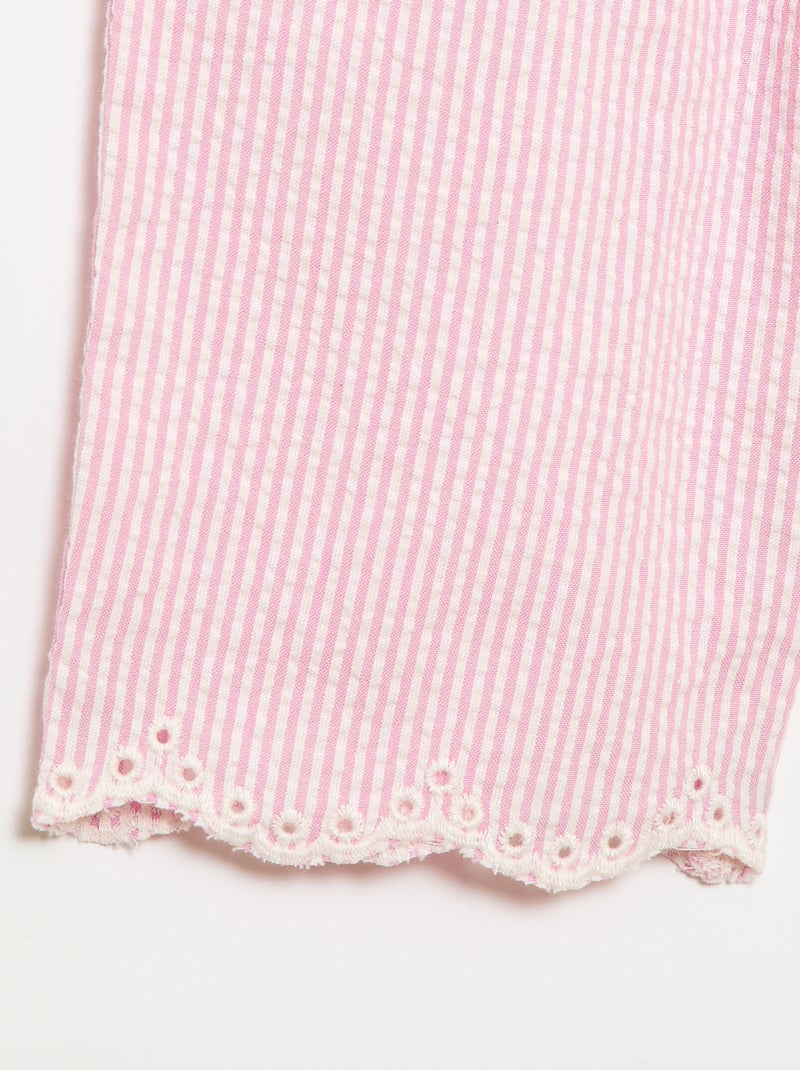 2-delige set met Vichyblouse en -broek Rose - Kiabi