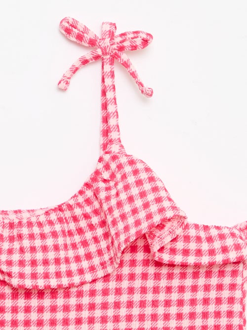 2-delige set met Vichyruit short en top - Kiabi