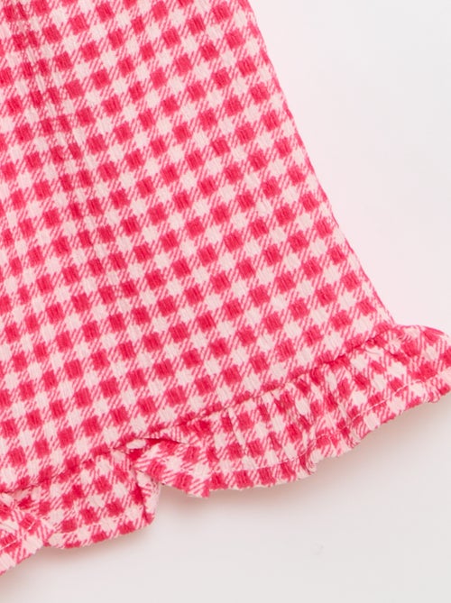 2-delige set met Vichyruit short en top - Kiabi