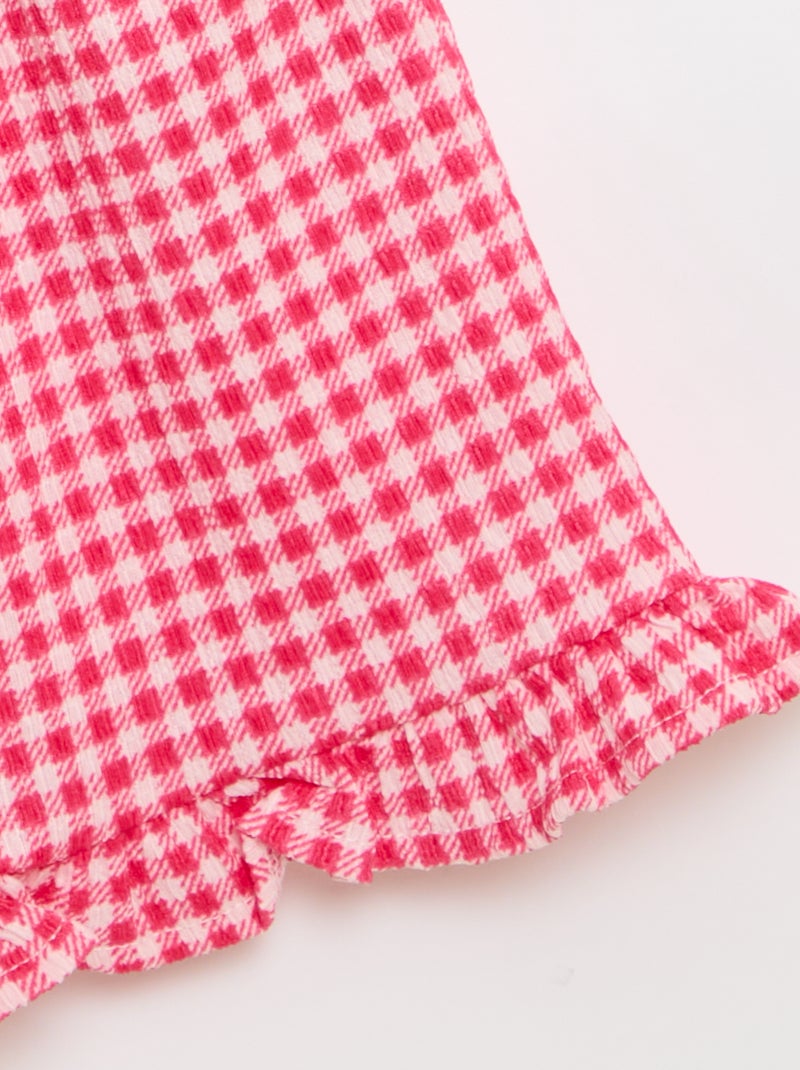 2-delige set met Vichyruit short en top Rose - Kiabi