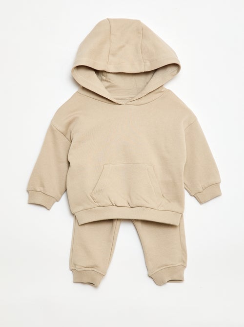 2-delige set monochrome sweater met kap + sporttraining - Kiabi