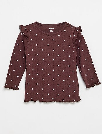 2-delige set: Pointelle-T-shirt en broek