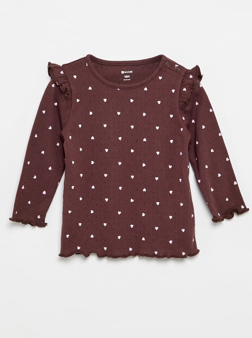 2-delige set: Pointelle-T-shirt en broek - Kiabi 2-delige set: Pointelle-T-shirt en broek - Kiabi