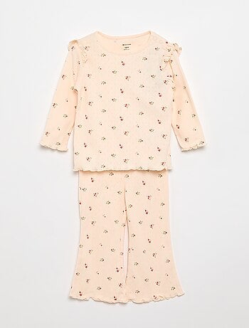 2-delige set: Pointelle-T-shirt en broek