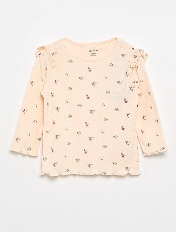 2-delige set: Pointelle-T-shirt en broek