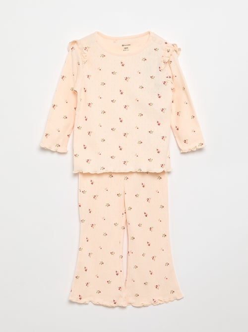 2-delige set: Pointelle-T-shirt en broek - Kiabi 2-delige set: Pointelle-T-shirt en broek - Kiabi