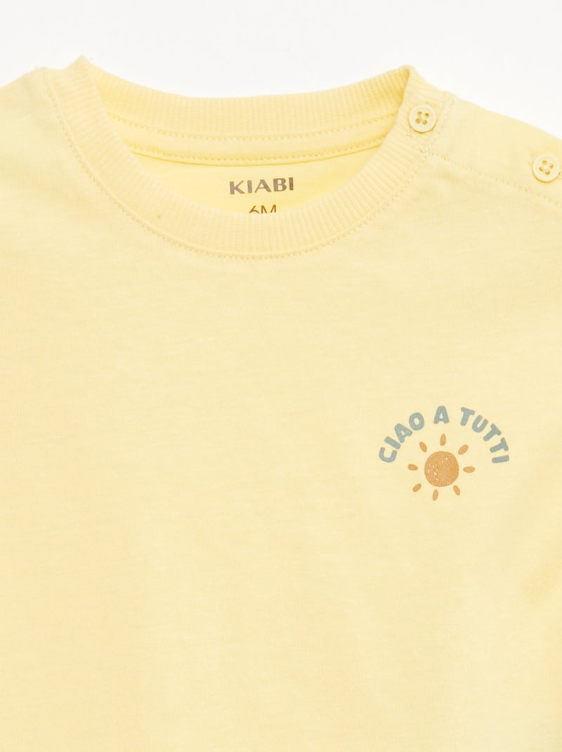 2-delige set short + T-shirt Geel - Kiabi