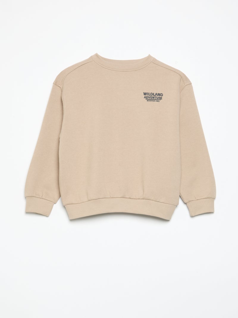 2-delige set: sweatshirt van sweatstof en broek Biege - Kiabi