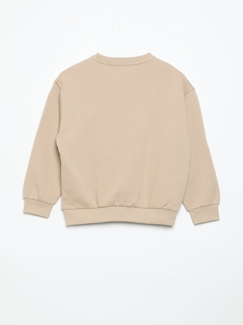 2-delige set: sweatshirt van sweatstof en broek Biege - Kiabi