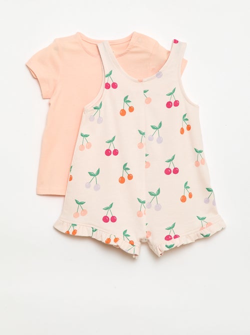 2-delige set T-shirt + combishort - Kiabi